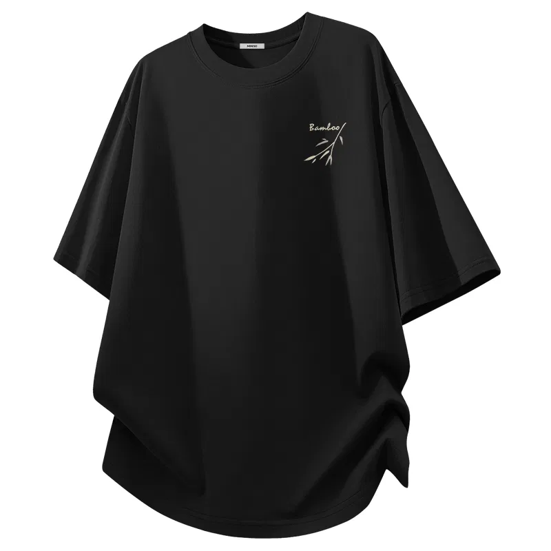 Детская футболка с принтом Bamboo Shadow Breeze Chest Logo MINISO, Dark Gray — фото 3