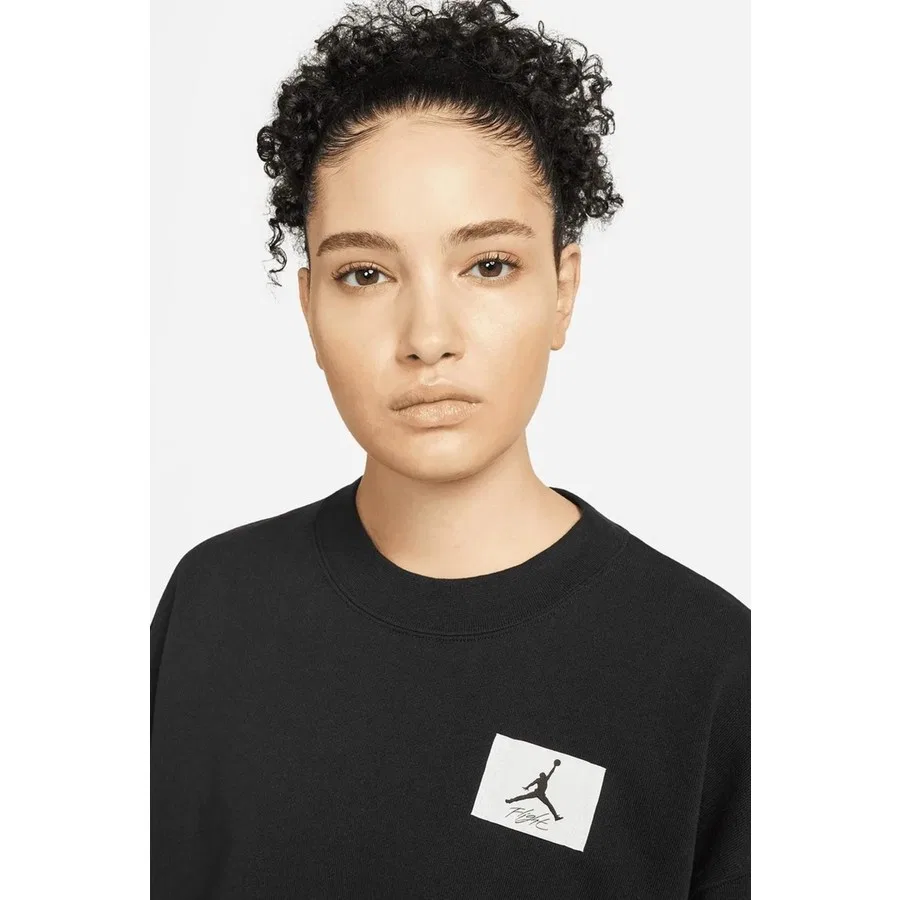 Женский свитшот свободного кроя с принтом Jordan Jumpman Essen Fleece Crew Nike, Черный — фото 3