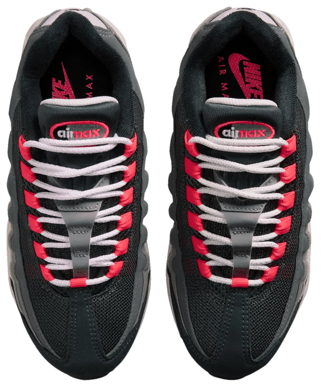 Детские кроссовки для мальчиков с амортизацией Air Max 95 Nike, Anthracite Solar Red — фото 4