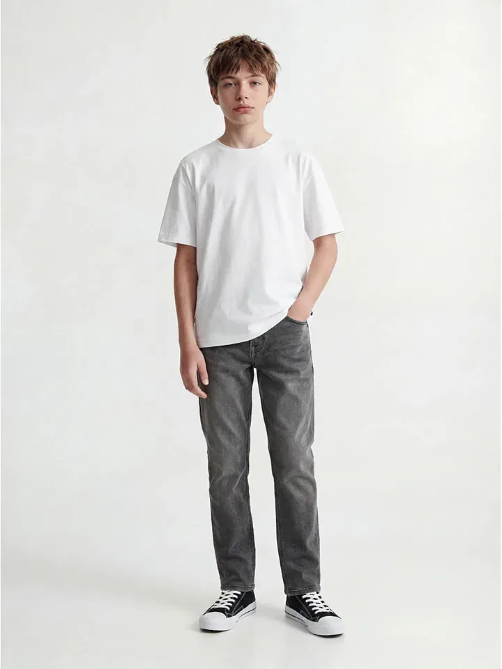 Джинсы-слим серый Clark Jack & Jones Junior, серый — фото 3