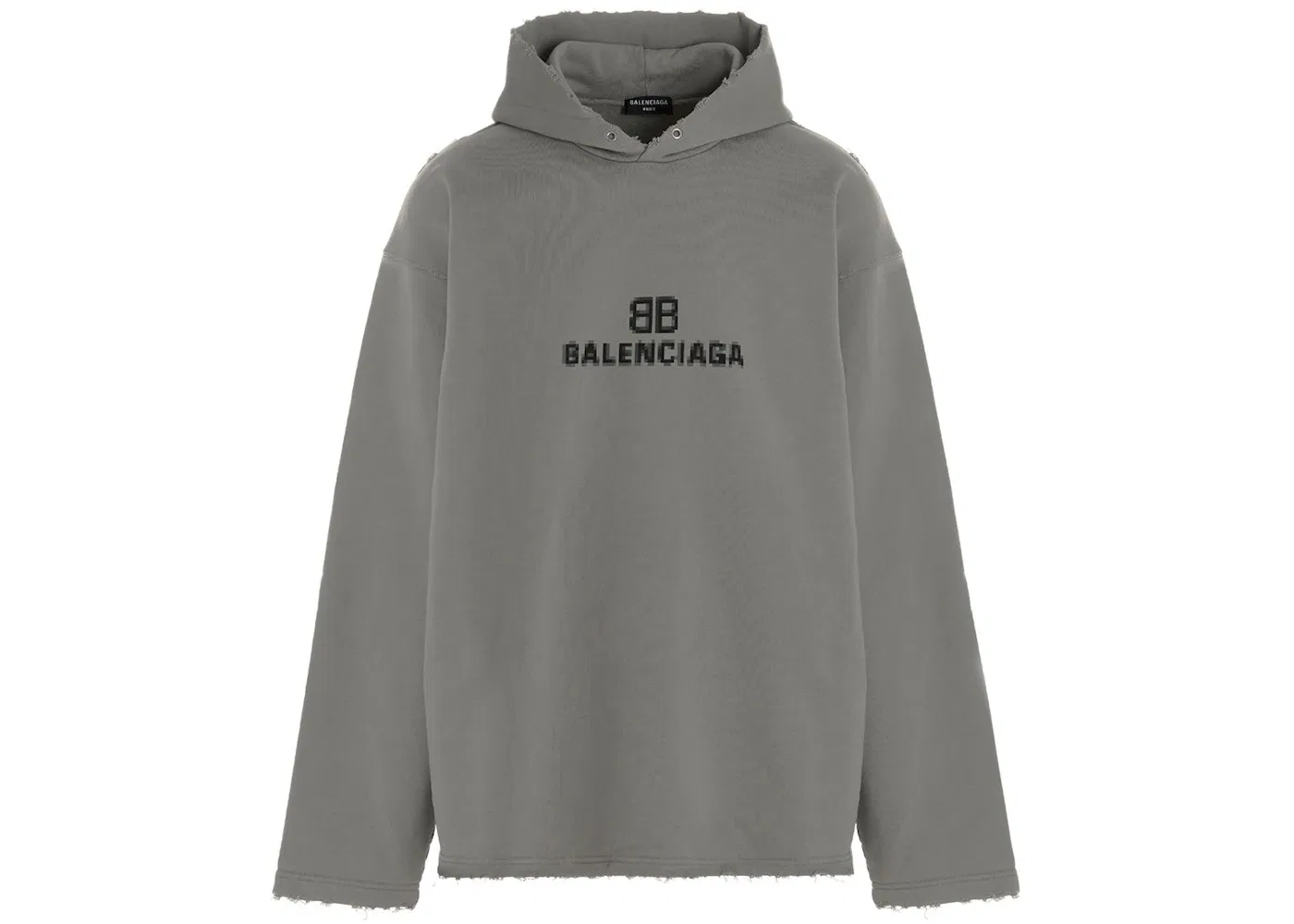 Мужской худи с принтом Distressed BB Pixel Hoodie Balenciaga, Taupe