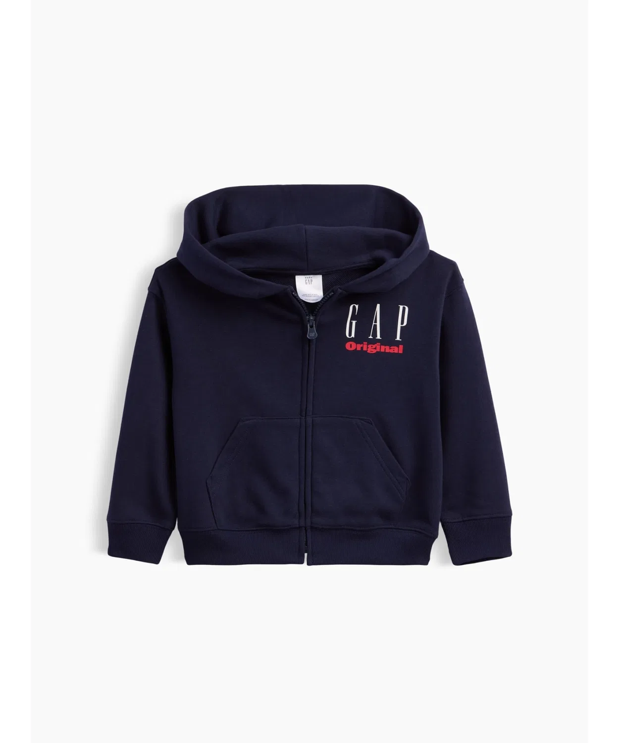 Детская толстовка с капюшоном и молнией, с логотипом GAP, Vintage Soft French Terry GAP, Navy