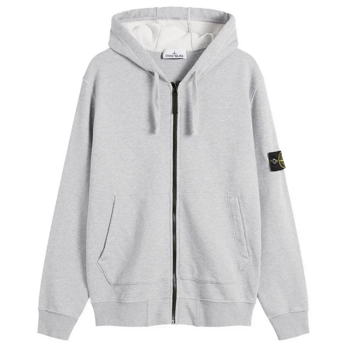 Худи на молнии Garment Dyed Zip Hoodie Stone Island, Melange Grey