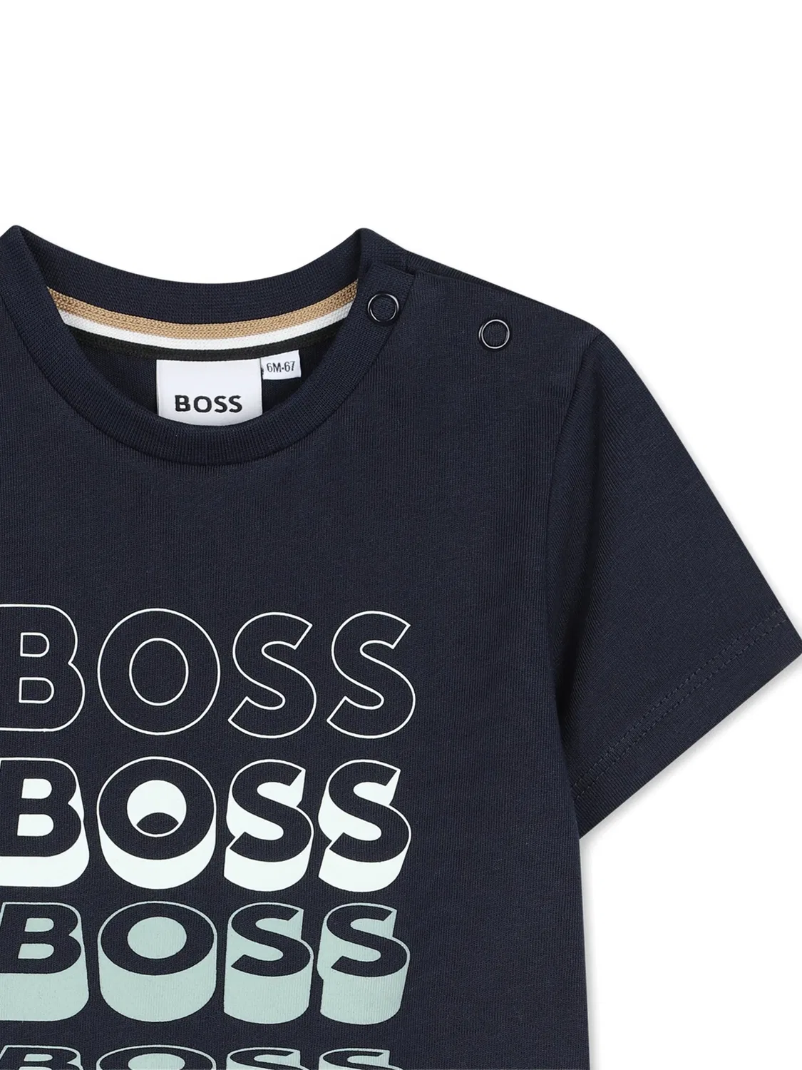 Футболка с коротким рукавом и круглым вырезом BOSS, синий — фото 3