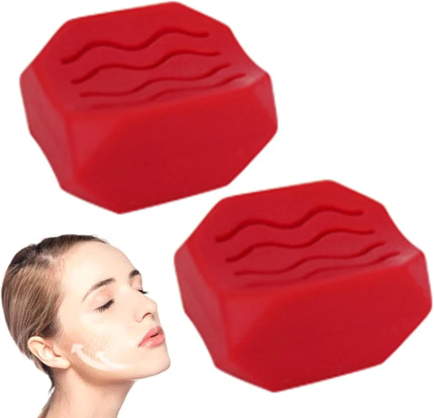 Тренажер для лица из силикона, набор 2 шт, 50 lbs, Medium Red Generisch