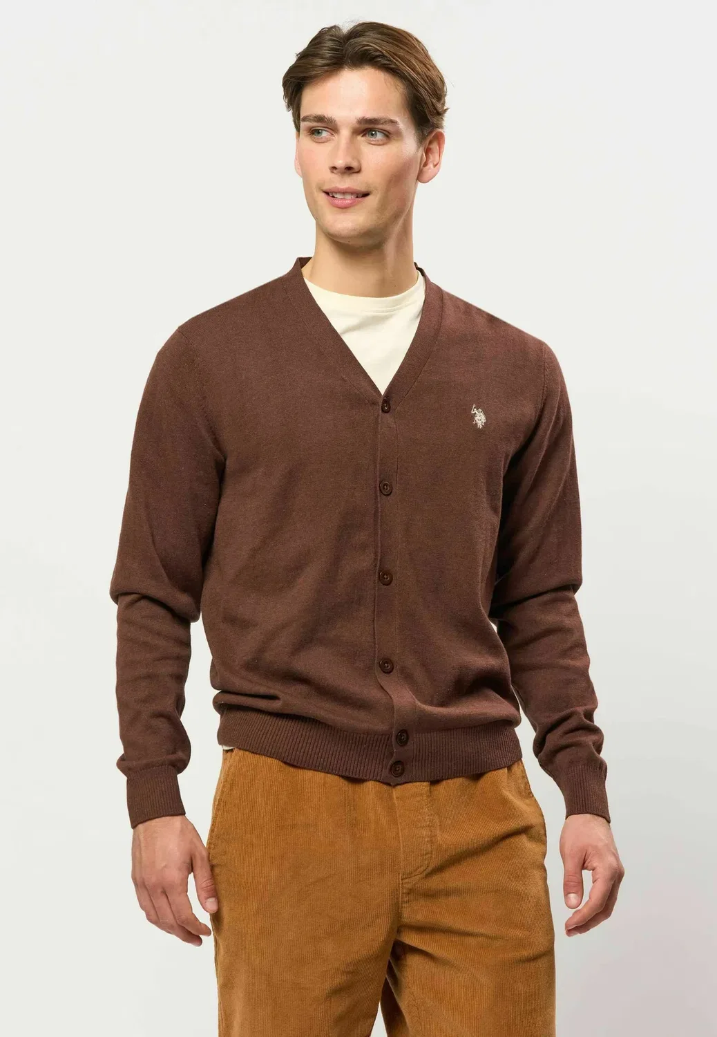 Умдолован - кардиган U.S. Polo Assn., Chestnut Melange