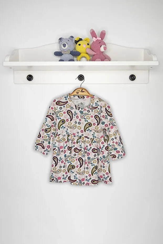 Детское платье для девочек с длинным рукавом Newborn Fashion Club, Ecru