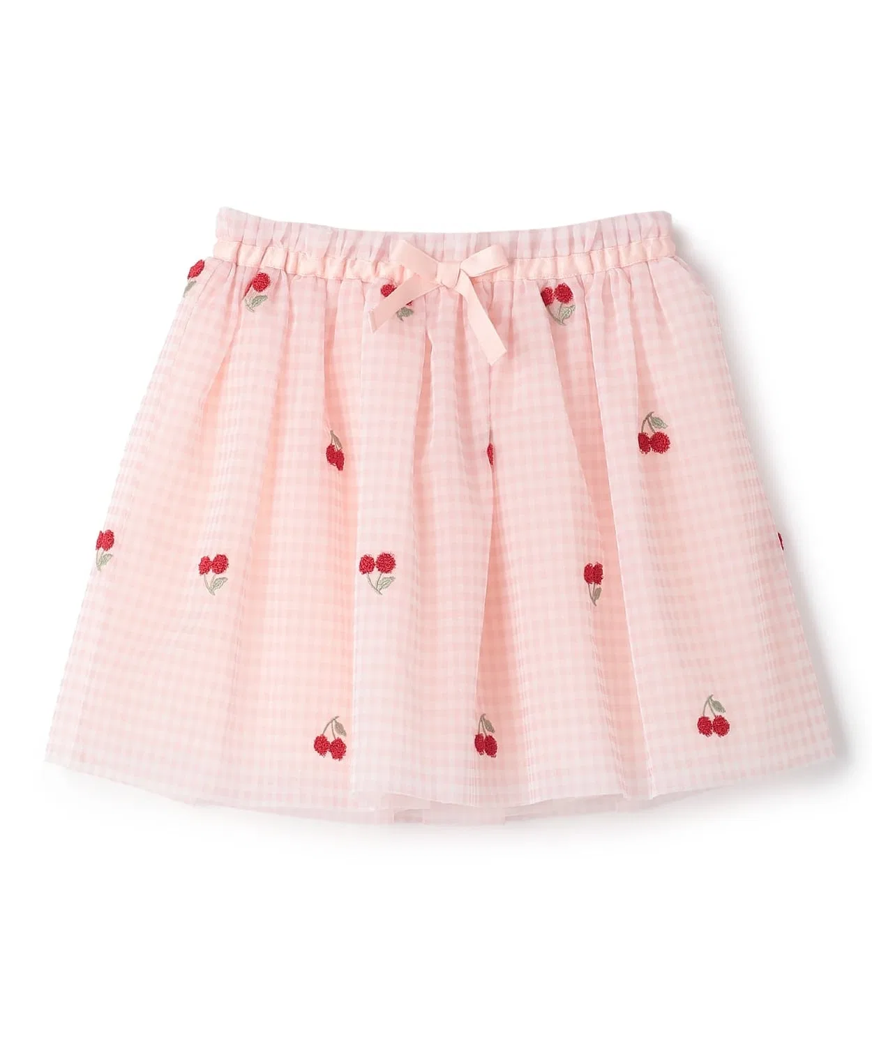 Детская юбка из тюля с вышивкой вишни Cherry Embroidery sense of wonder, Pink