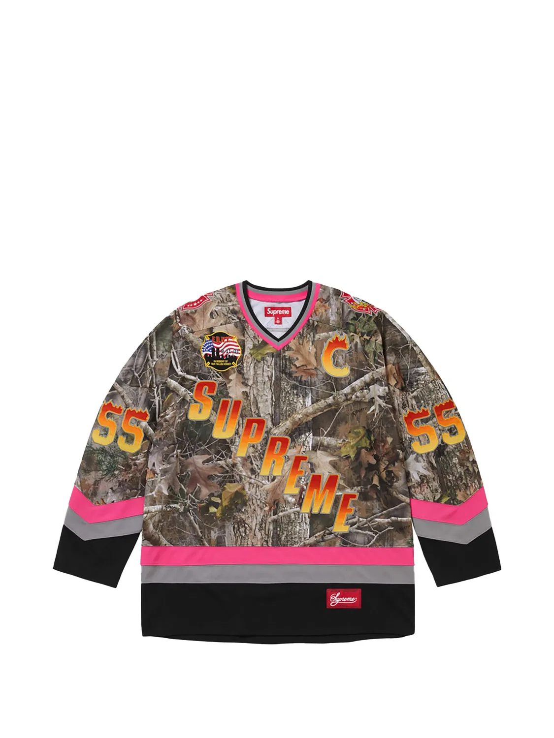 Футболка с длинным рукавом и принтом Supreme, коричневый