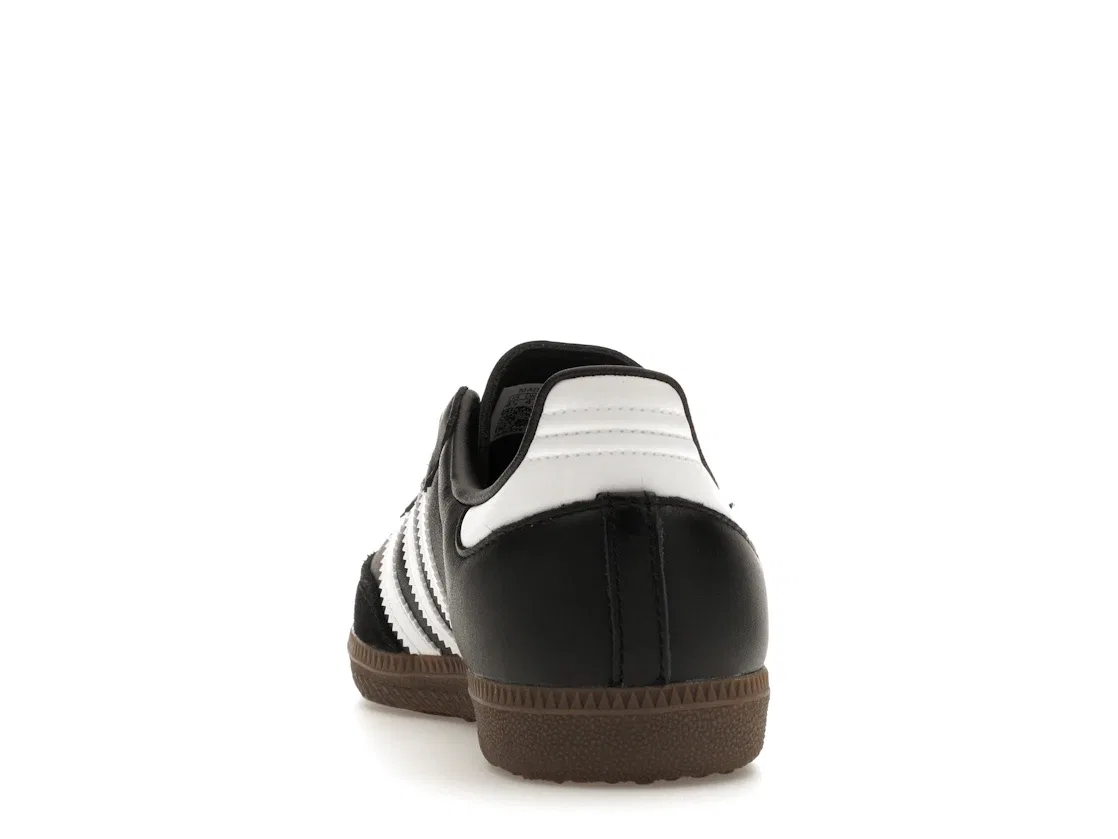 Детские кроссовки кожаные с T-образным носком Adidas Samba OG, Core Black/Cloud White/Gum — фото 4