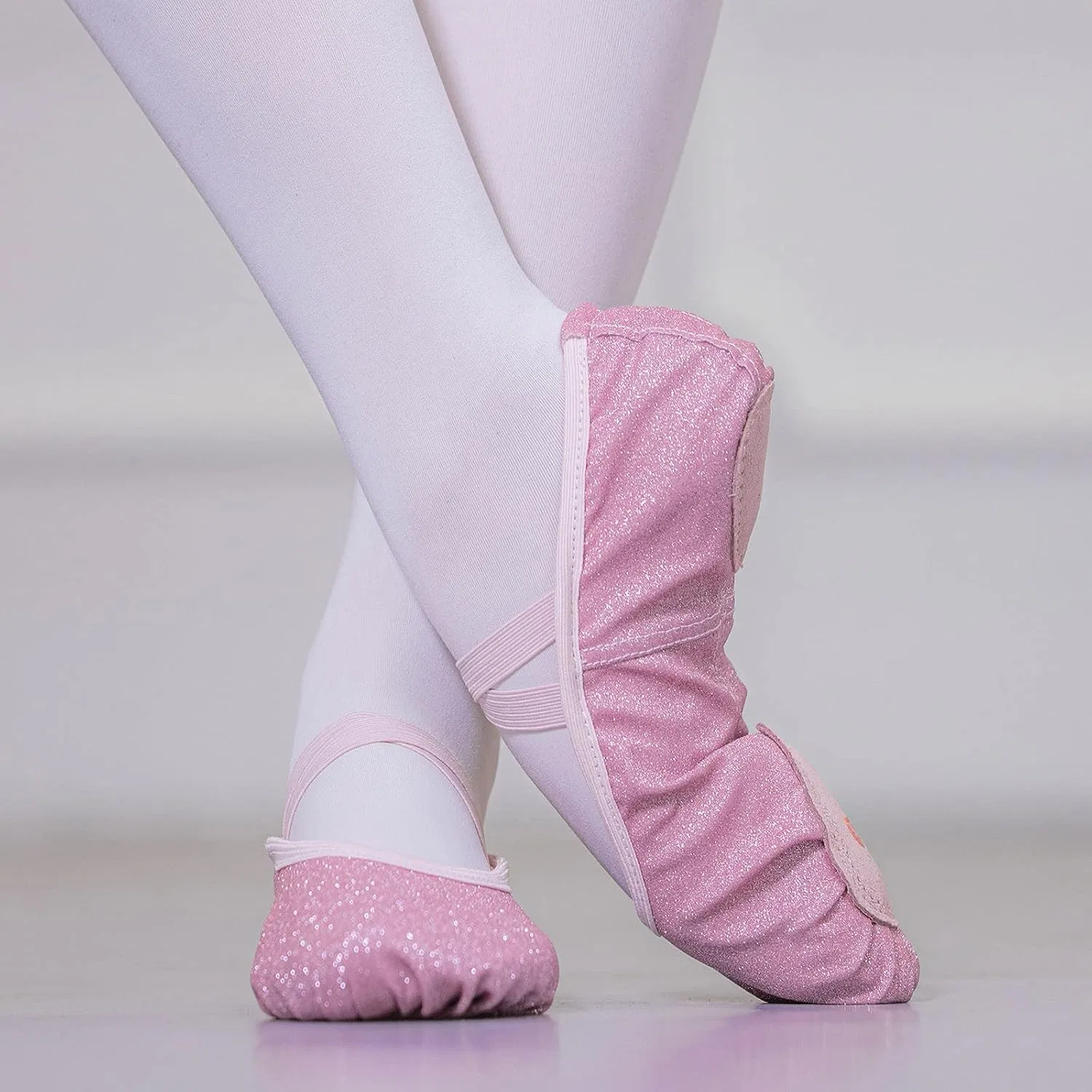 Детские балетки для девочек с блестками Ballet Shoes, Pink — фото 2