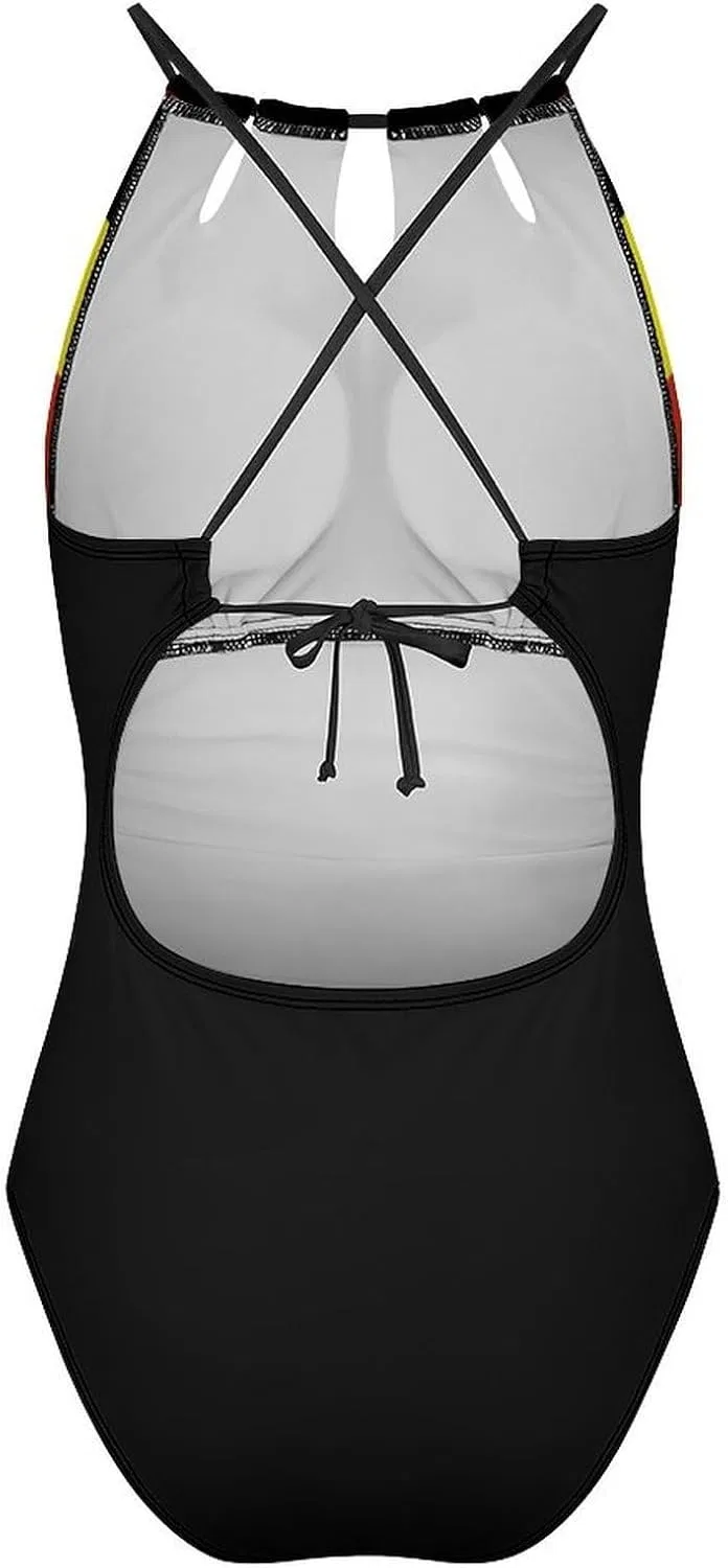 Женский купальник с флагом Узбекистана One-Piece, Style-4 — фото 4