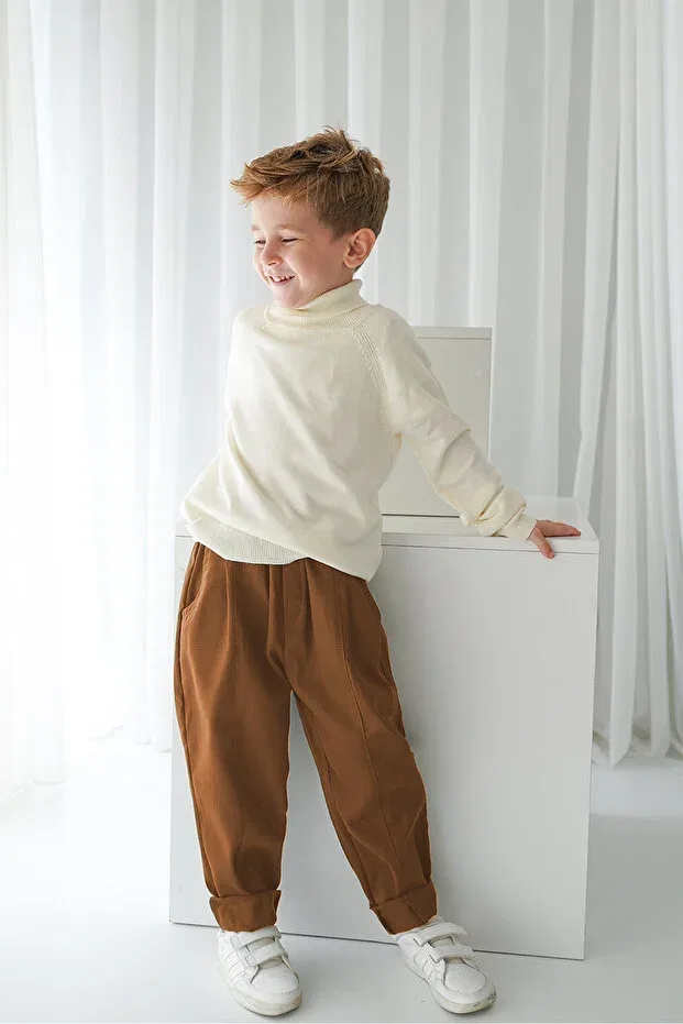 Детские брюки-карго для девочек хлопковые Catz Kids, Coffee Black — фото 4