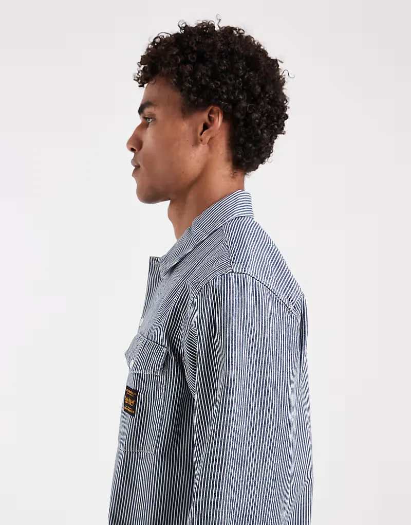 Рубашка Levi's Workwear в полоску с карманом, синий — фото 4