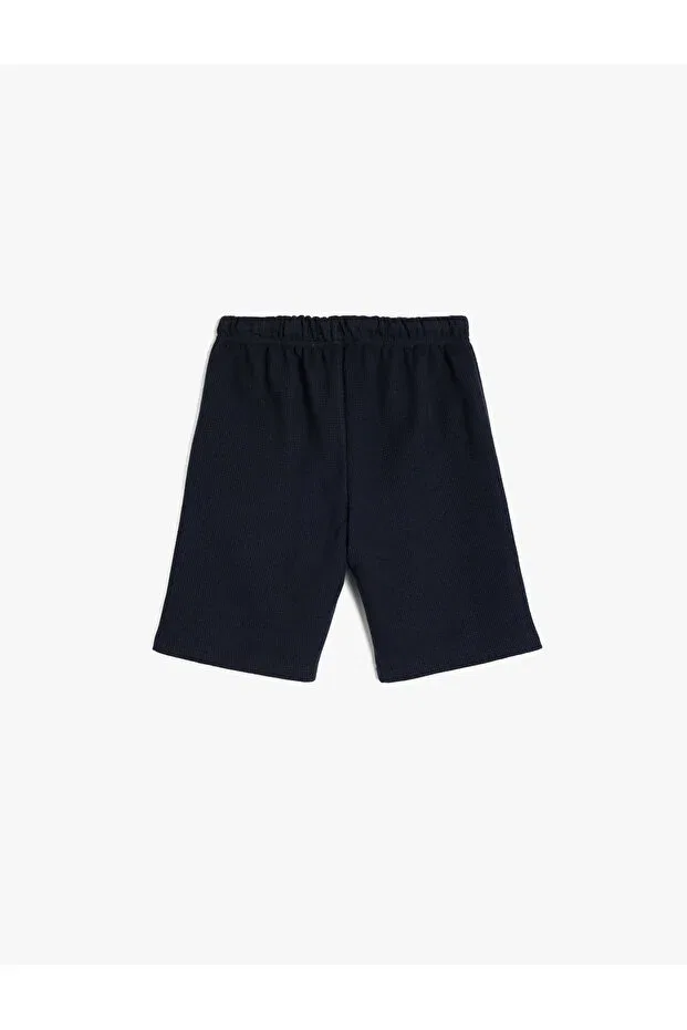Детские шорты для мальчиков с завязками на поясе Basics Koton, Navy Blue — фото 2