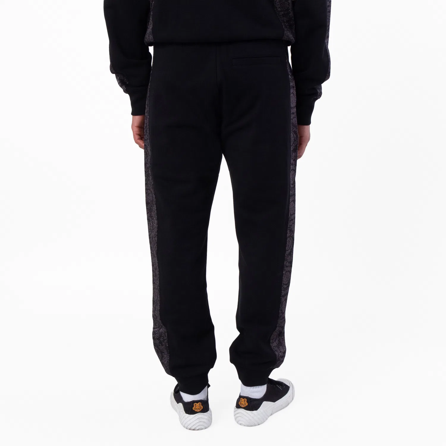 Спортивные штаны с жаккардовым принтом Barocco и люрексом Versace, Black — фото 3