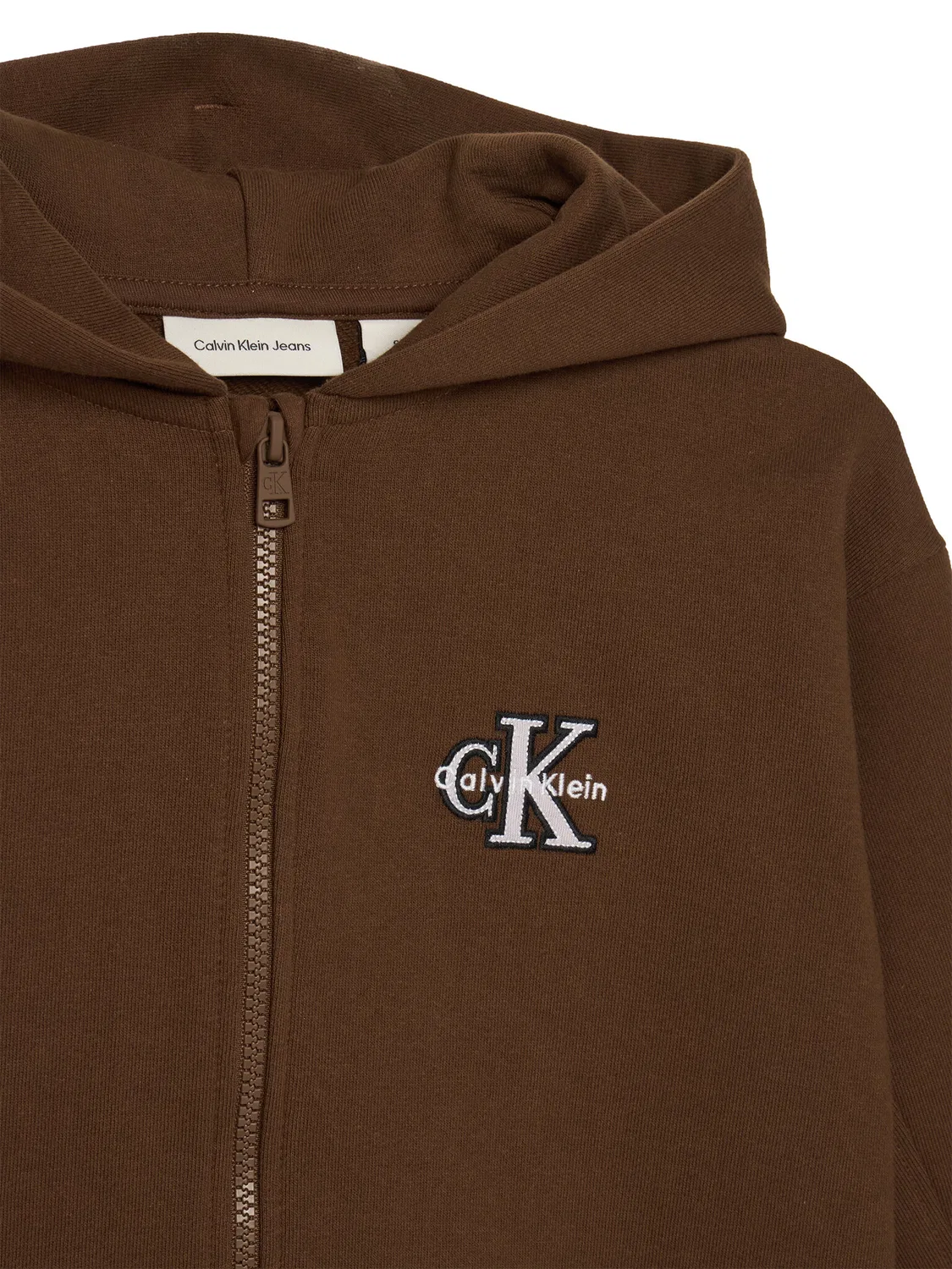 Толстовка стандартного кроя для девочки Calvin Klein Jeans, коричневый — фото 3