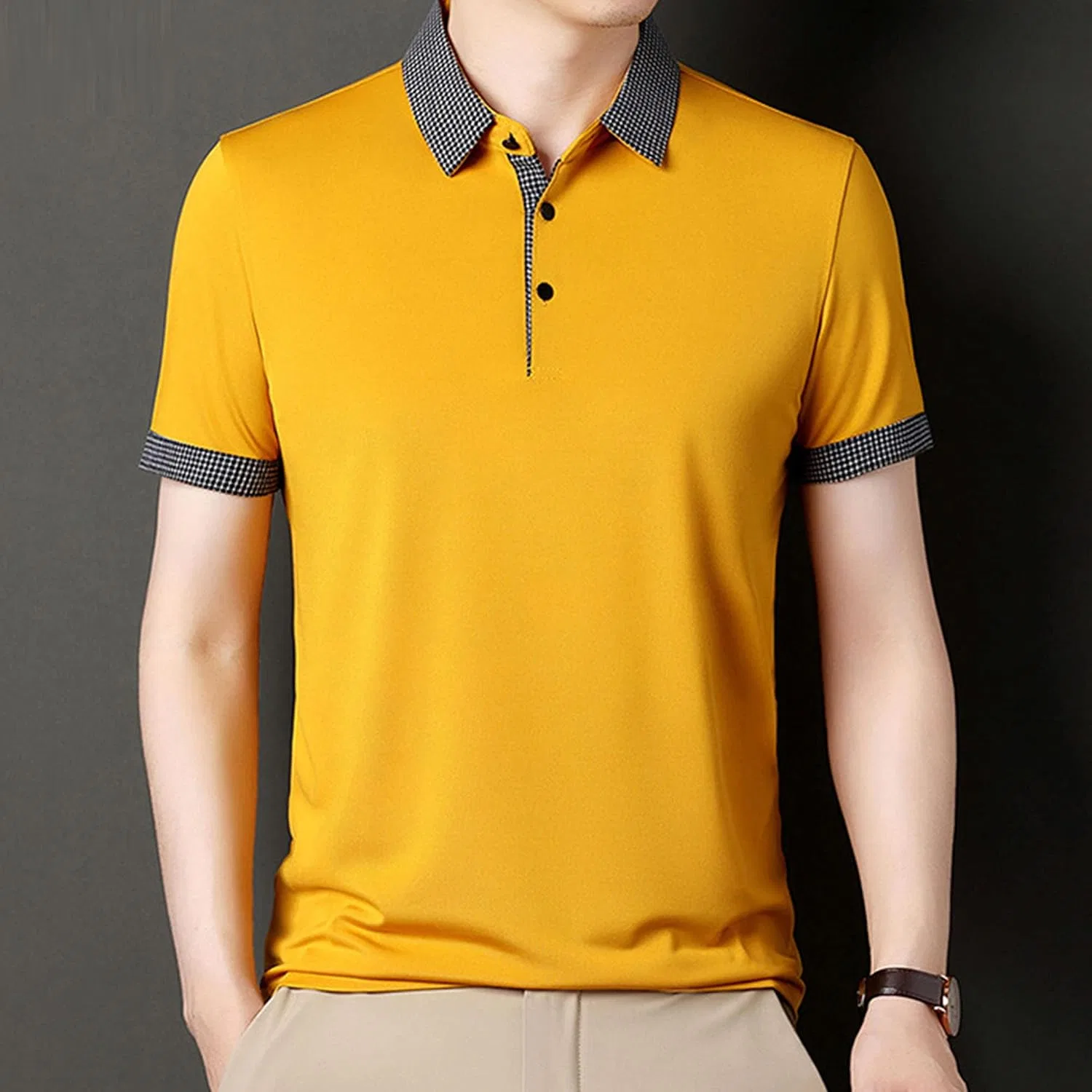 Мужская футболка с воротником Regular Fit, Yellow — фото 2