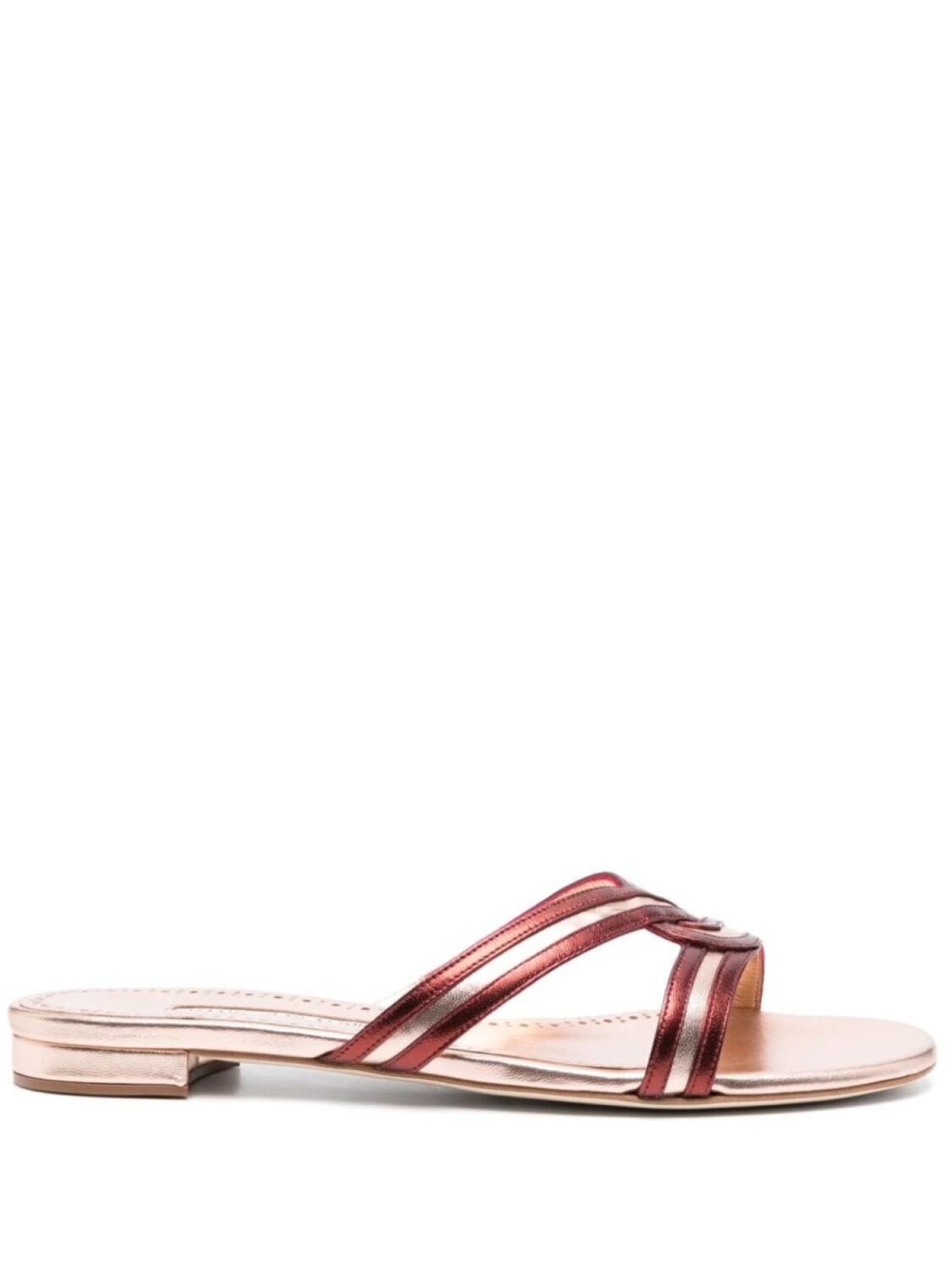 Manolo Blahnik Gasachan leather slides, розовый