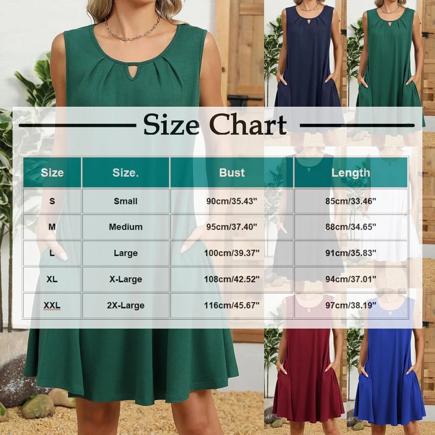 Женское A-силуэта платье с карманами оверсайз Sundress, Blue — фото 4