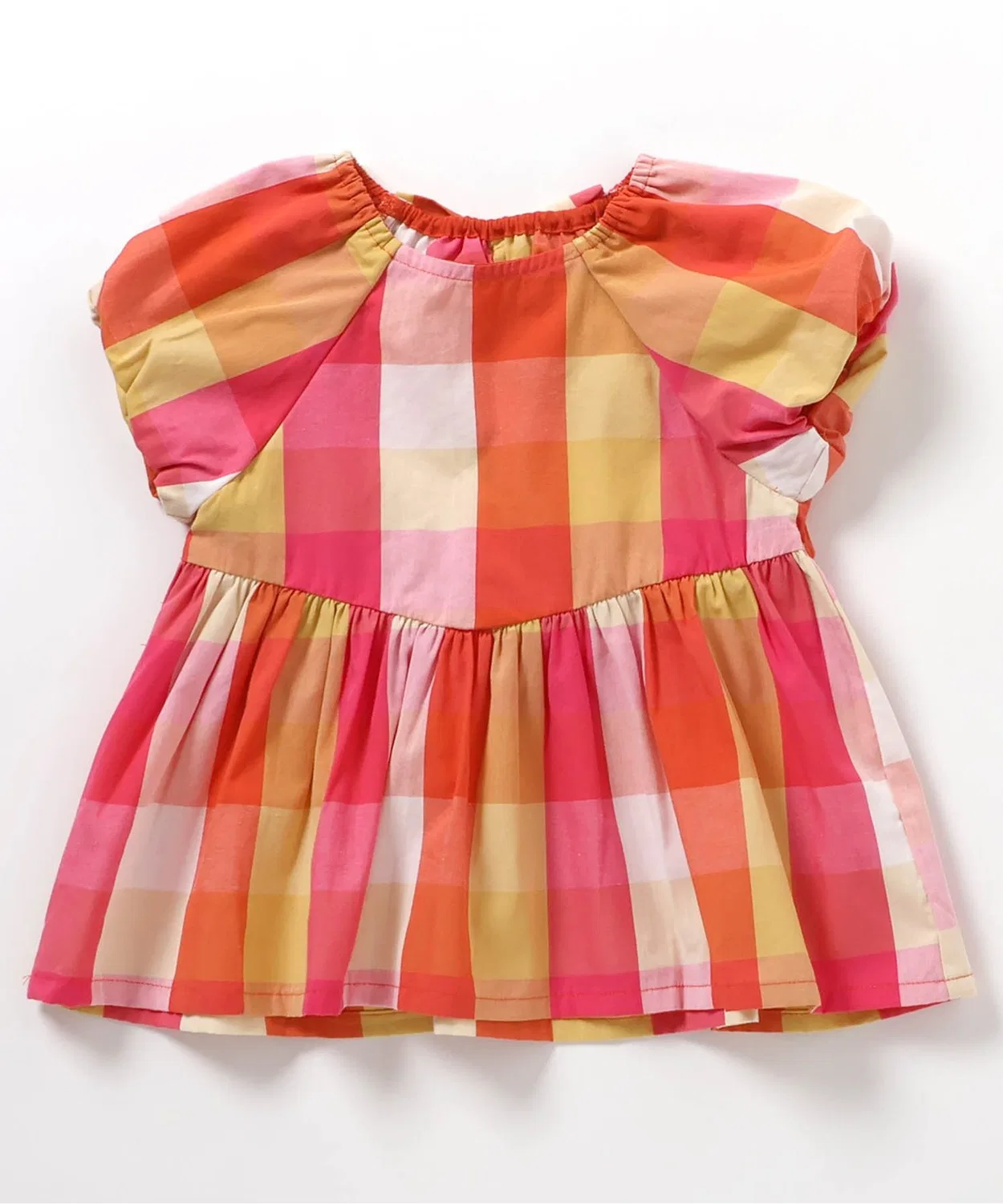 Детская туника с бантом на спине, с коротким рукавом, модель Back Ribbon, apres les cours, Yellow — фото 3
