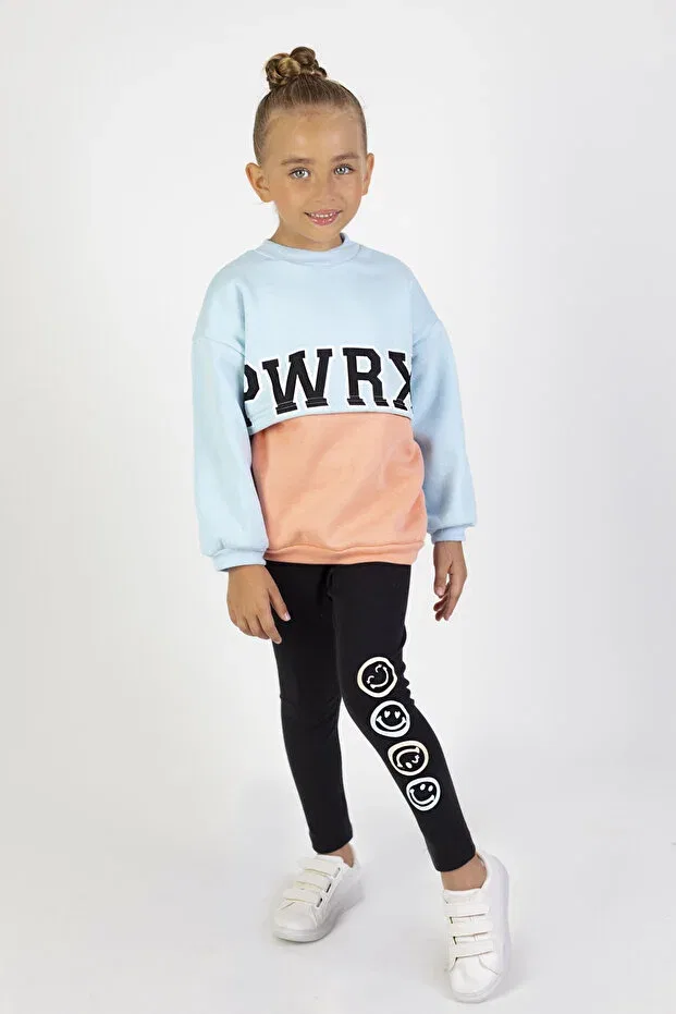 Детский комплект для девочек с принтом Basics Harika Kids, Blue — фото 3
