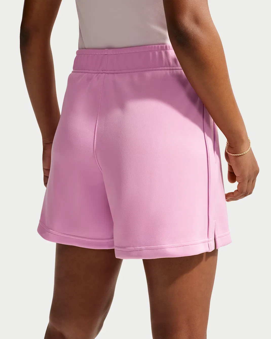 Женские спортивные шорты средней посадки из полиэстерового трикотажа Nike Sportswear, Pink Rise/Sail — фото 3