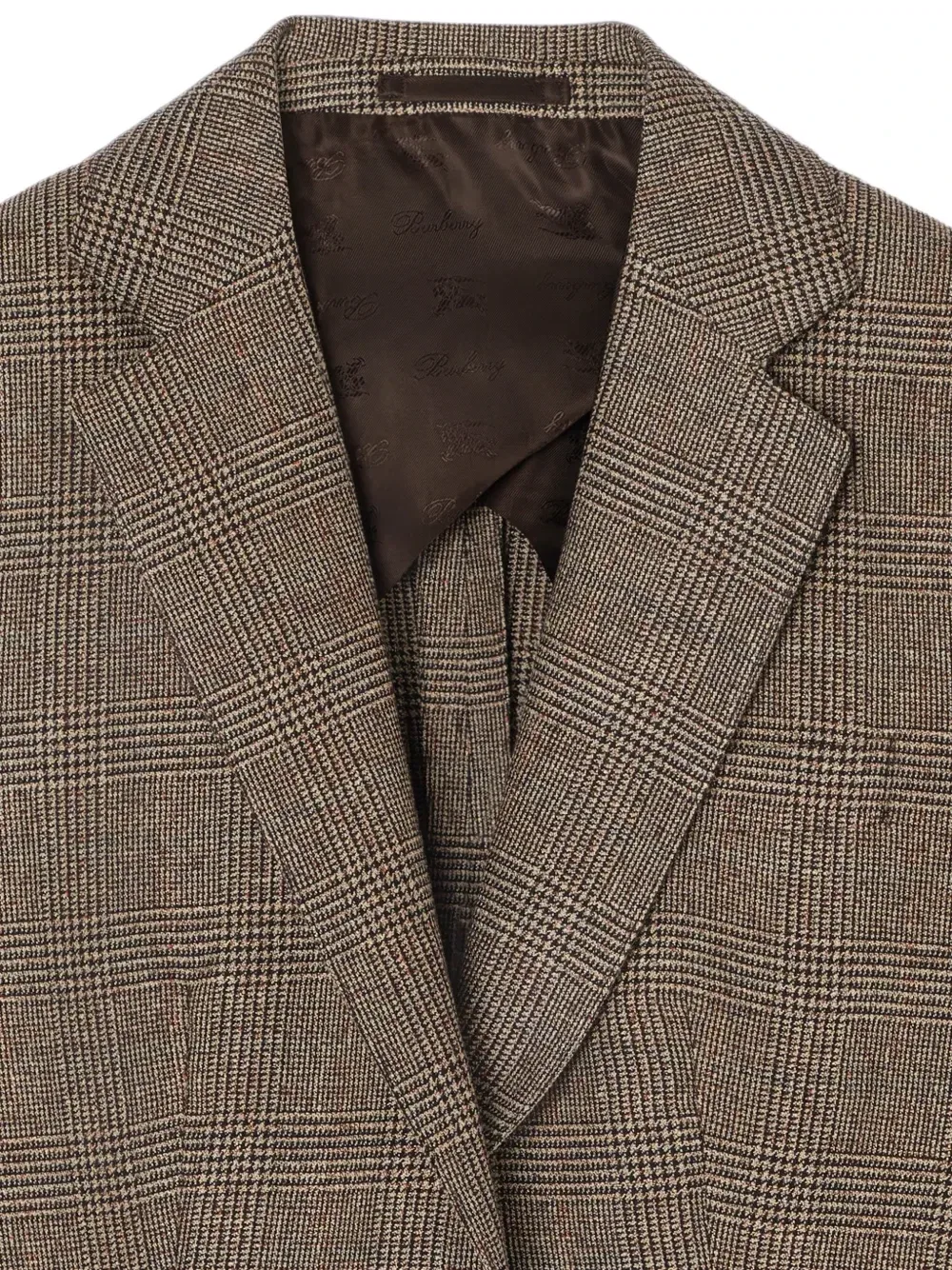 Блейзер строгого кроя из смесового льна Burberry, коричневый — фото 2