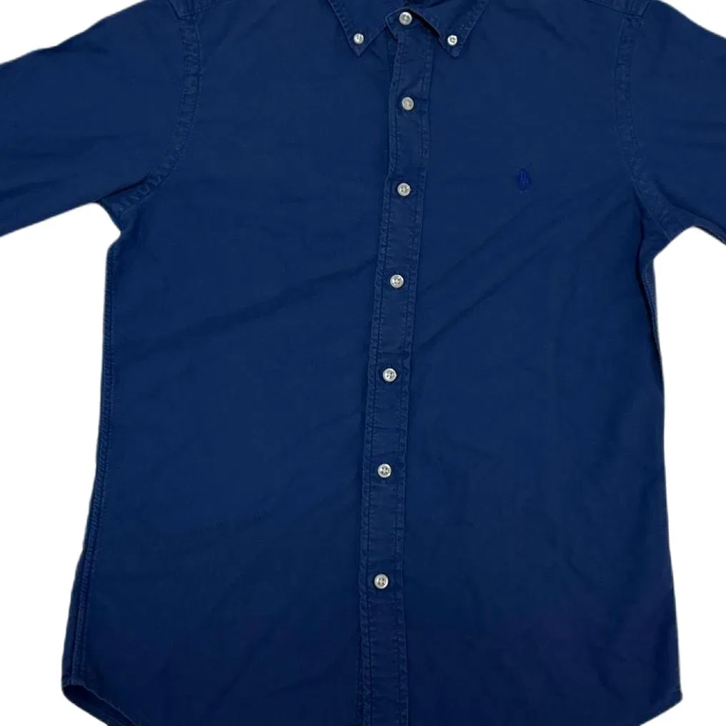 Мужская рубашка с отложным воротником прямого кроя Indigo Polo Ralph Lauren, Indigo — фото 4