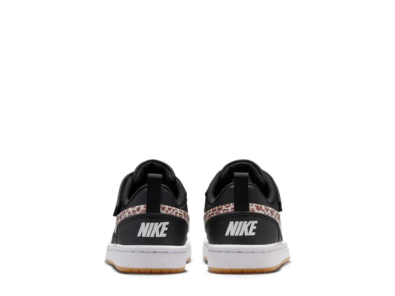 Кроссовки детские Nike Court Borough Low, Black/White Leopard Print — фото 2