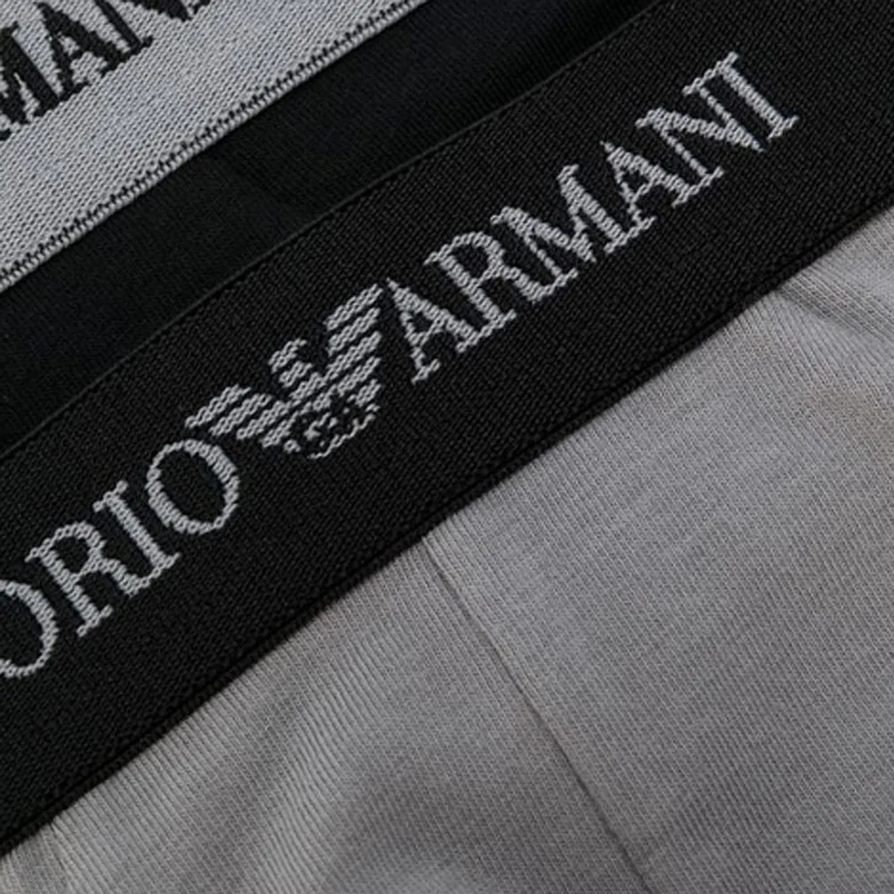 Мужские боксеры с логотипом, комплект из 2 штук, EMPORIO ARMANI, Black/Gray — фото 3