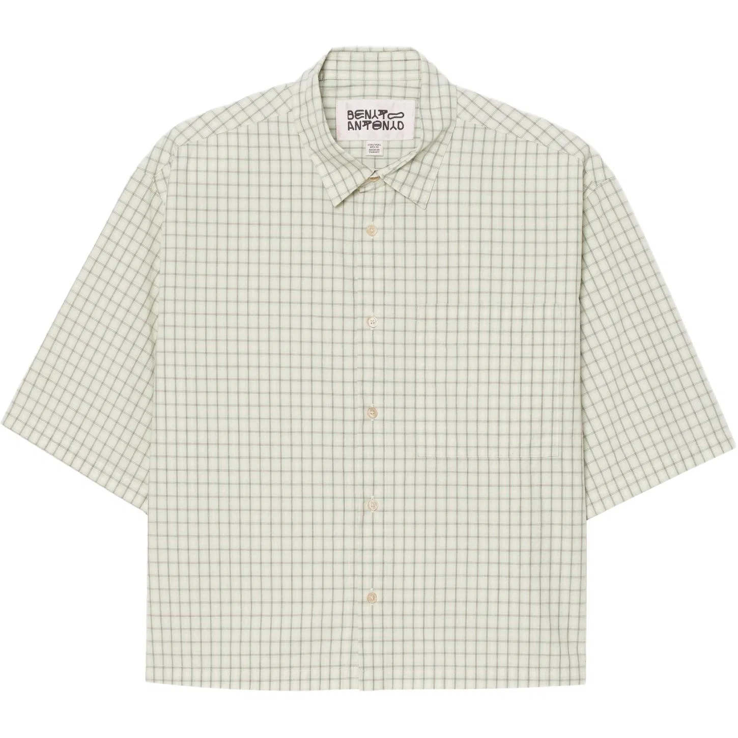 Мужская рубашка с лацканами White/Green ZARA, White/Green