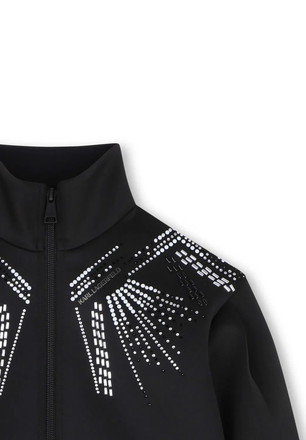Кардиган с высокой посадкой - толстовка на молнии Karl Lagerfeld Kids, Black — фото 3