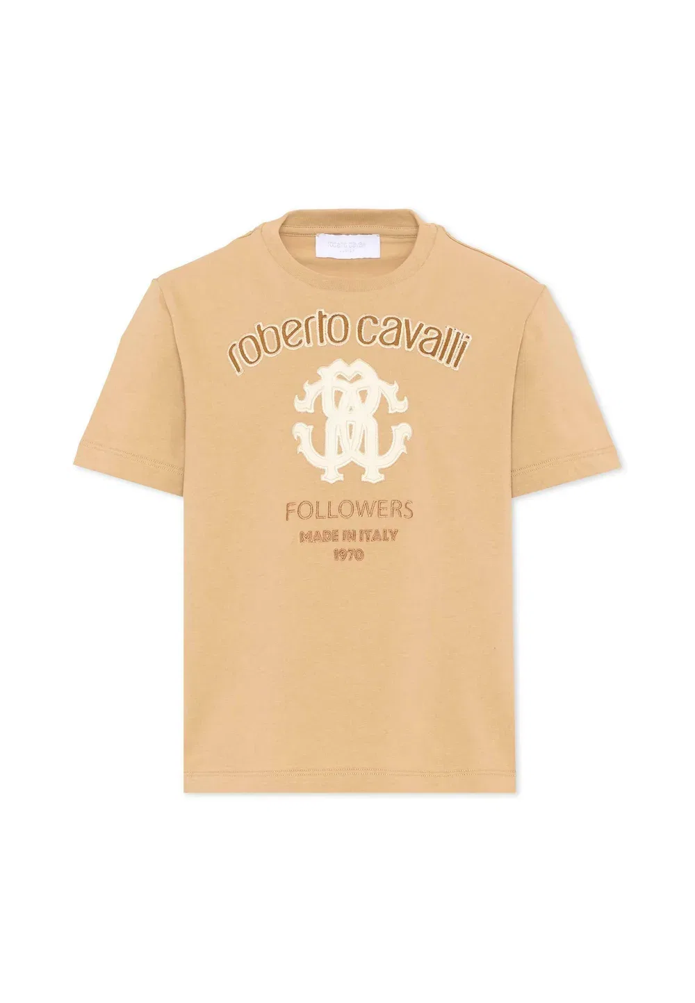 Футболка унисекс - футболка с принтом Roberto Cavalli Junior, Beige