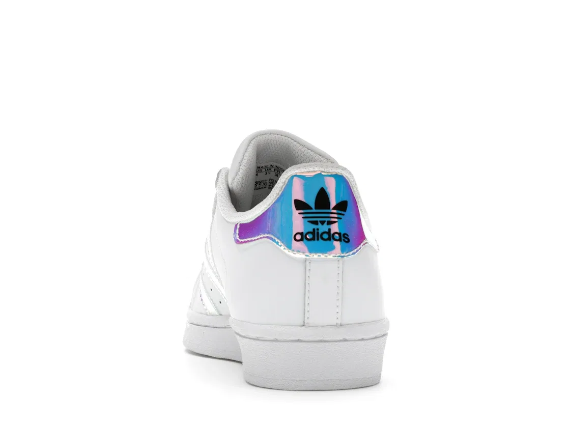 Детские кроссовки с перламутровым блеском Adidas Superstar, White/White/Silver Metallic — фото 4