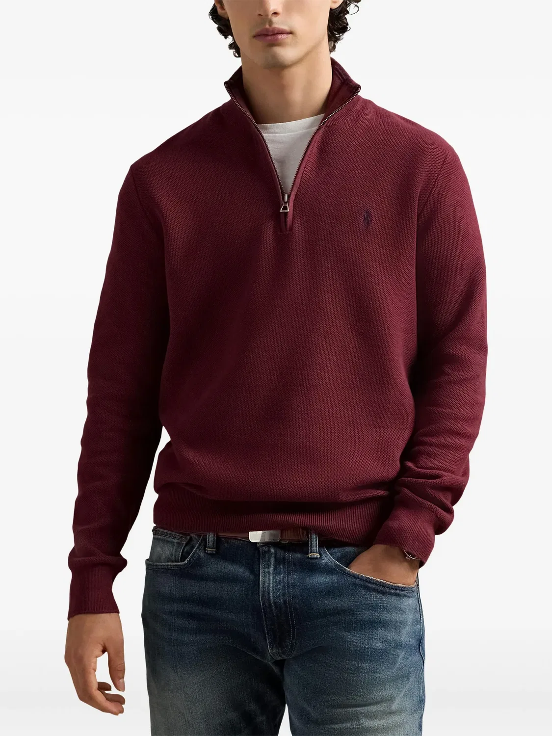 Свитер с застежкой на молнии Polo Ralph Lauren, бордовый — фото 3