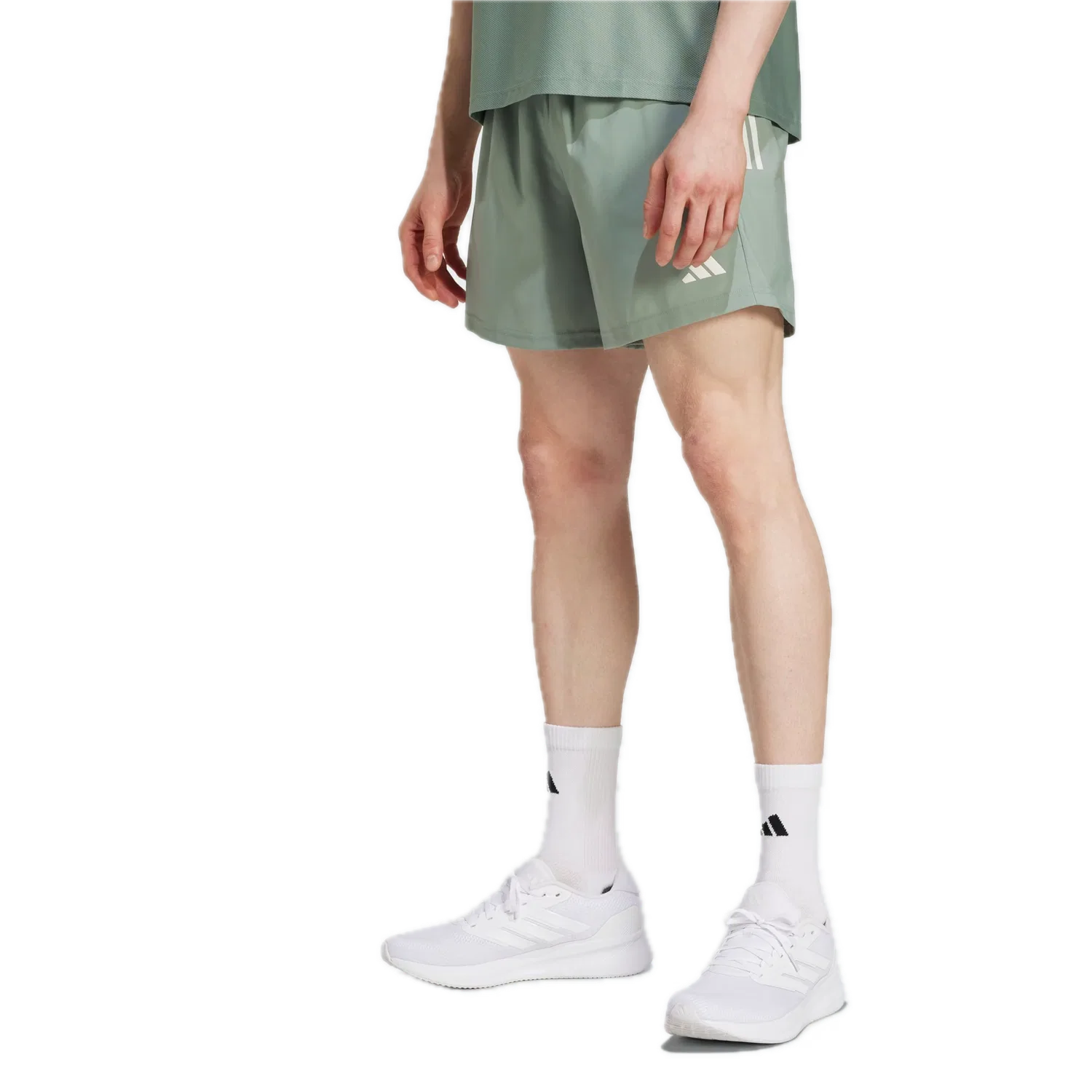 Мужские спортивные шорты для бега Regular Fit Adidas, зеленый — фото 2