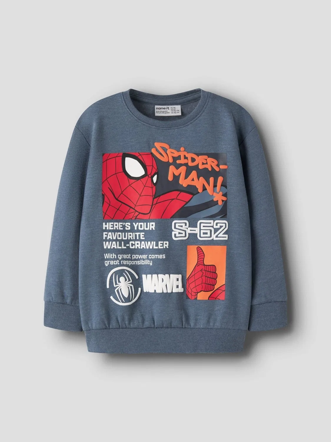 Свитшот с принтом Spiderman Nmmactor Name It, синий — фото 2
