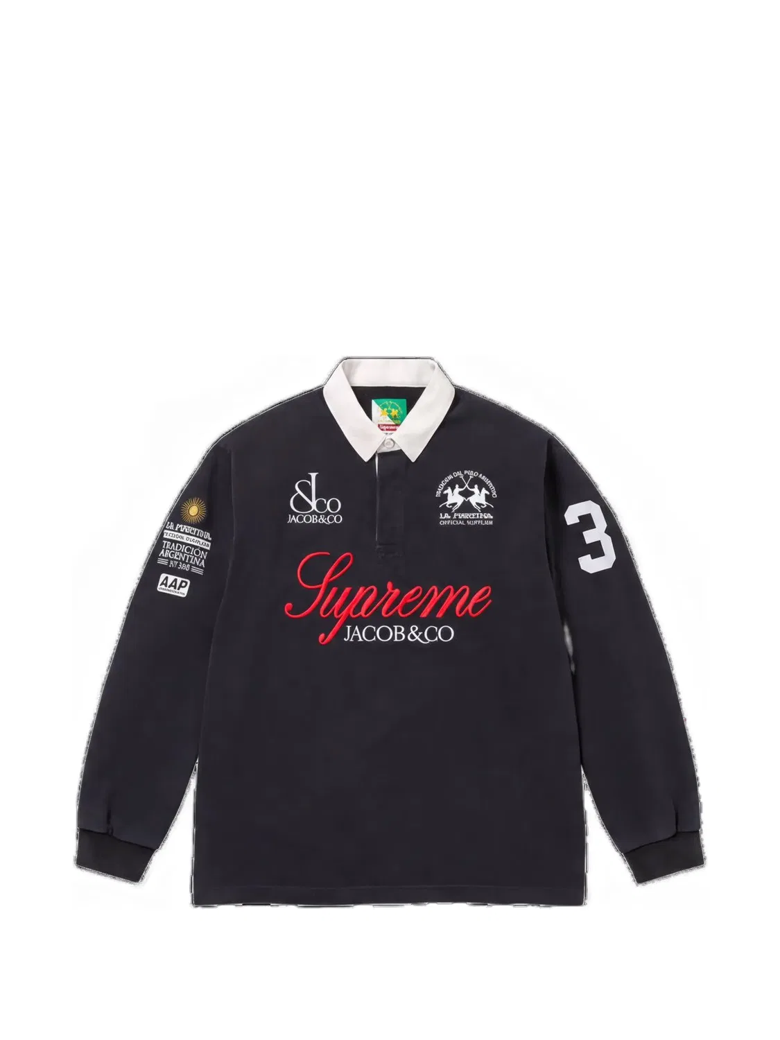 Рубашка поло с логотипом из коллаборации с La Martina Supreme, черный