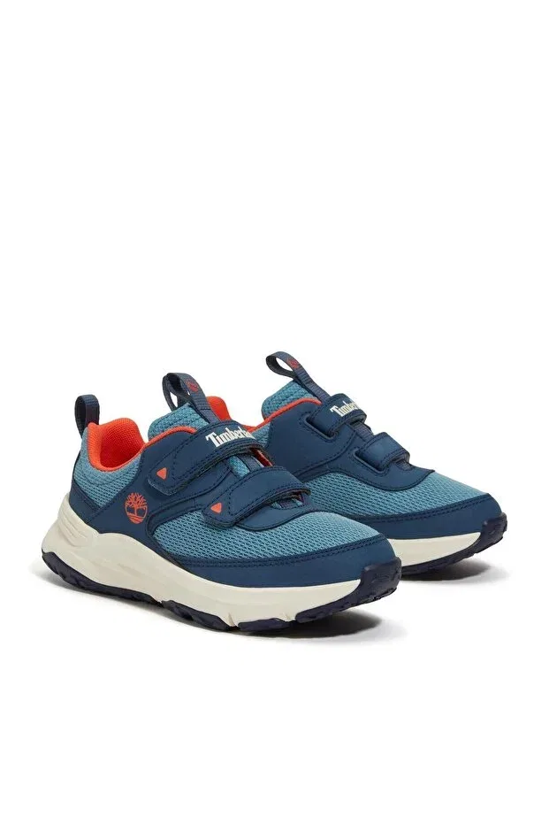 Детские кроссовки для девочек текстильные Motion Access Low Hook & Loop Sneaker Tb0a6bzaejk1 Timberland, Medium Blue Mesh — фото 4