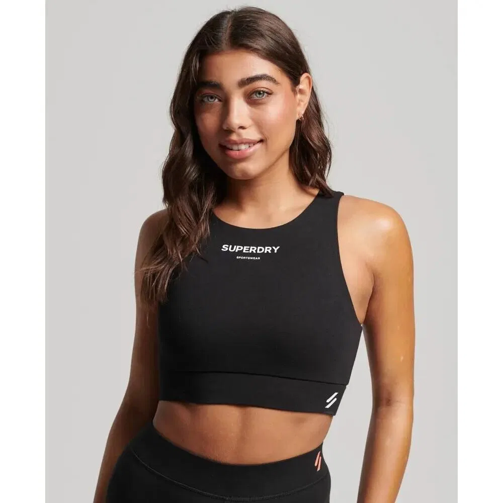 Женский спортивный бюстгальтер Core Superdry, Schwarz / Weiß — фото 2
