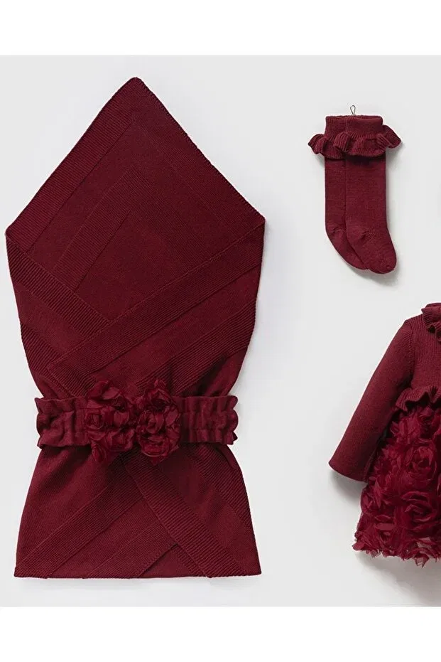 Детский для девочек комплект одежды хлопковый Rosalinda Mert Baby, Burgundy — фото 3
