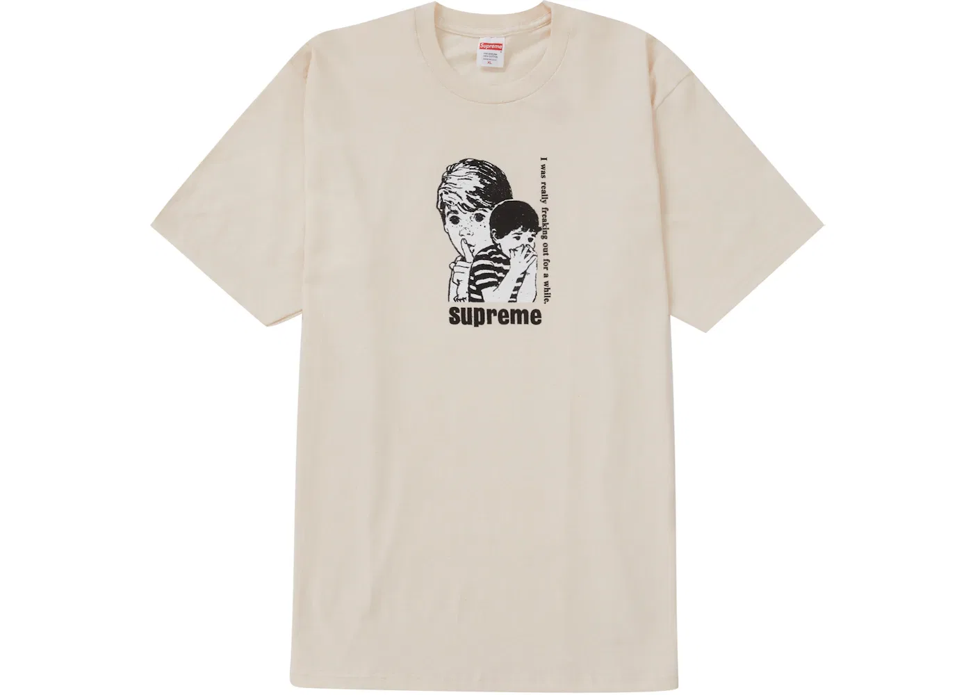 Мужская футболка с принтом Supreme Freaking Out Tee, Natural