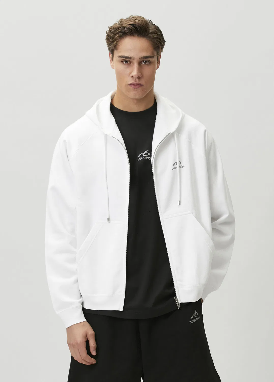 Свитшот с капюшоном Balenciaga, white
