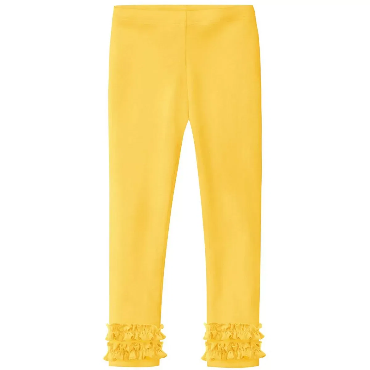 Детские леггинсы для девочек хлопковые с оборками City Threads, Yellow