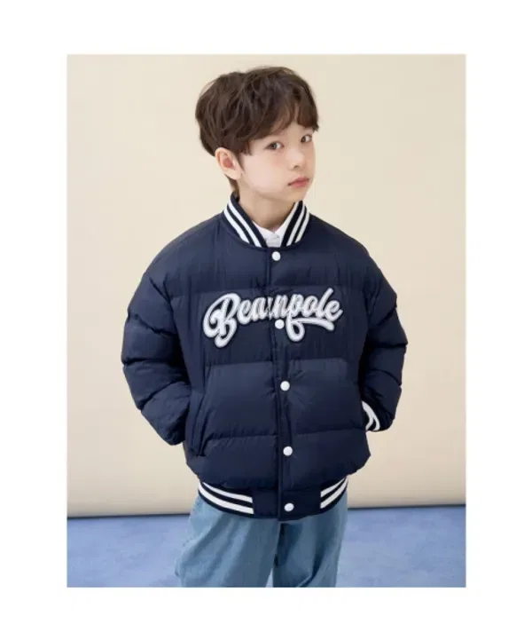 Пуховик болоньевый ватный детский Beanpole Kids, темно-синий — фото 2