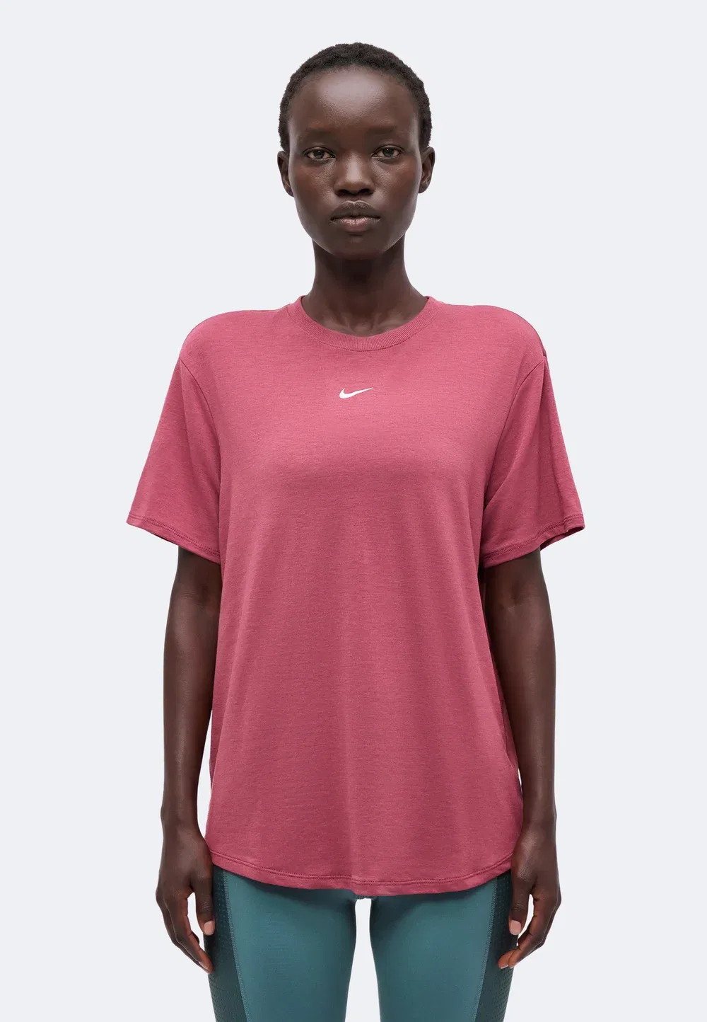 Одна свободная спортивная футболка Nike Performance, Pink Smoke/White
