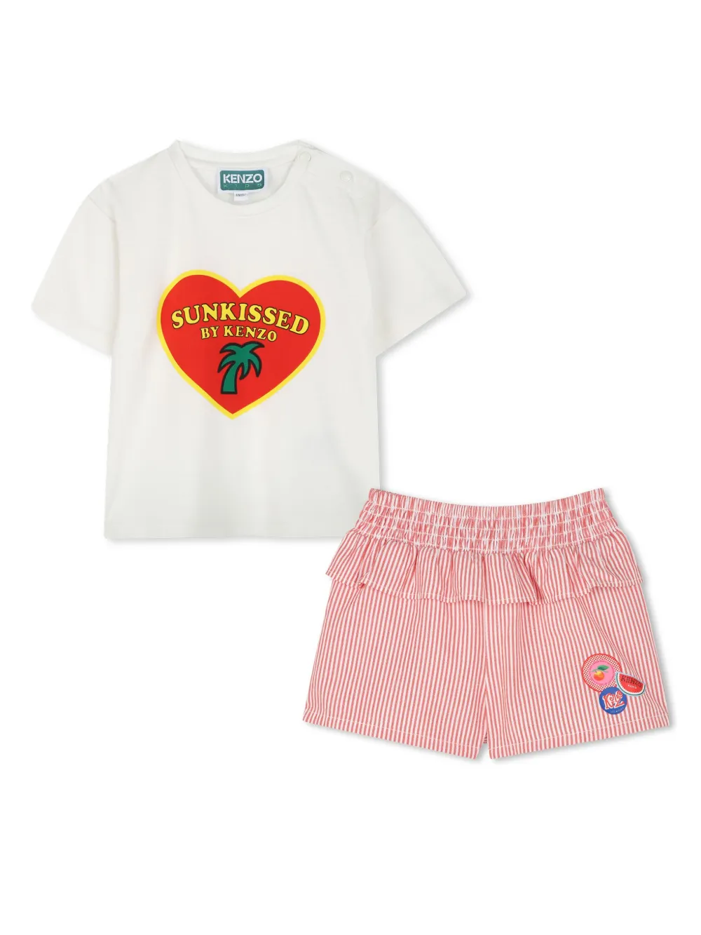 

Комплект из топа и шортов Kenzo Kids, красный