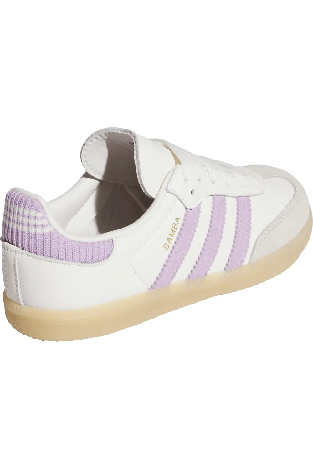 Кроссовки детские футбольные Samba OG adidas, Cloud White/Plum/Gum 3 — фото 2