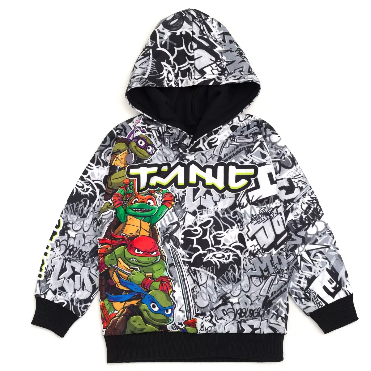 Детское худи с принтом Teenage Mutant Ninja Turtles, Teenage Mutant Ninja Turtles, Black
